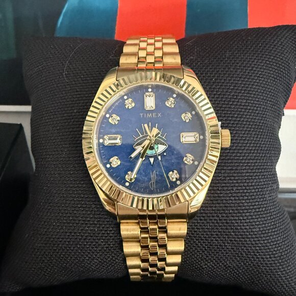SOLD* NWT Timex X Jacquie Aiche Tribe Eye Blue Dial 36mm Watch - Picture 11 of 14